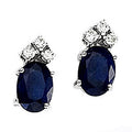 Oval Sapphire & Diamond Earrings