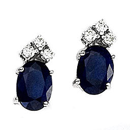 Oval Sapphire & Diamond Earrings