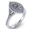 Marquise Double Halo Engagement Ring
