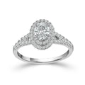 1 CTW Oval Double Halo Engagement Ring