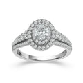 1.25 CTW Oval Double Halo Engagement Ring