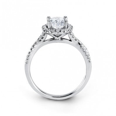 Oval Diamond Halo Engagement Setting
