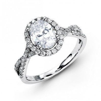 Oval Diamond Halo Engagement Setting