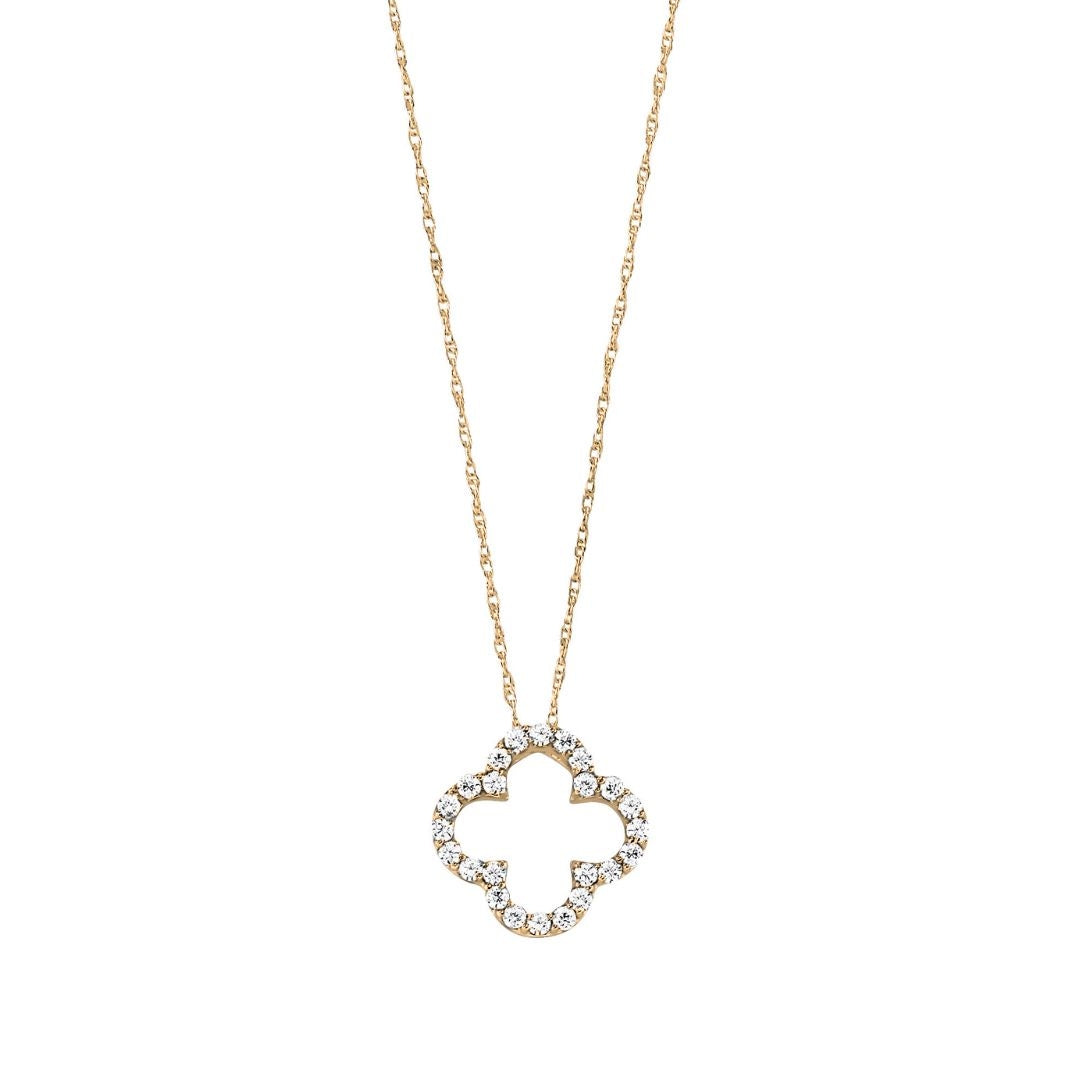 Diamond Encrusted Quatrefoil Cross Pendant