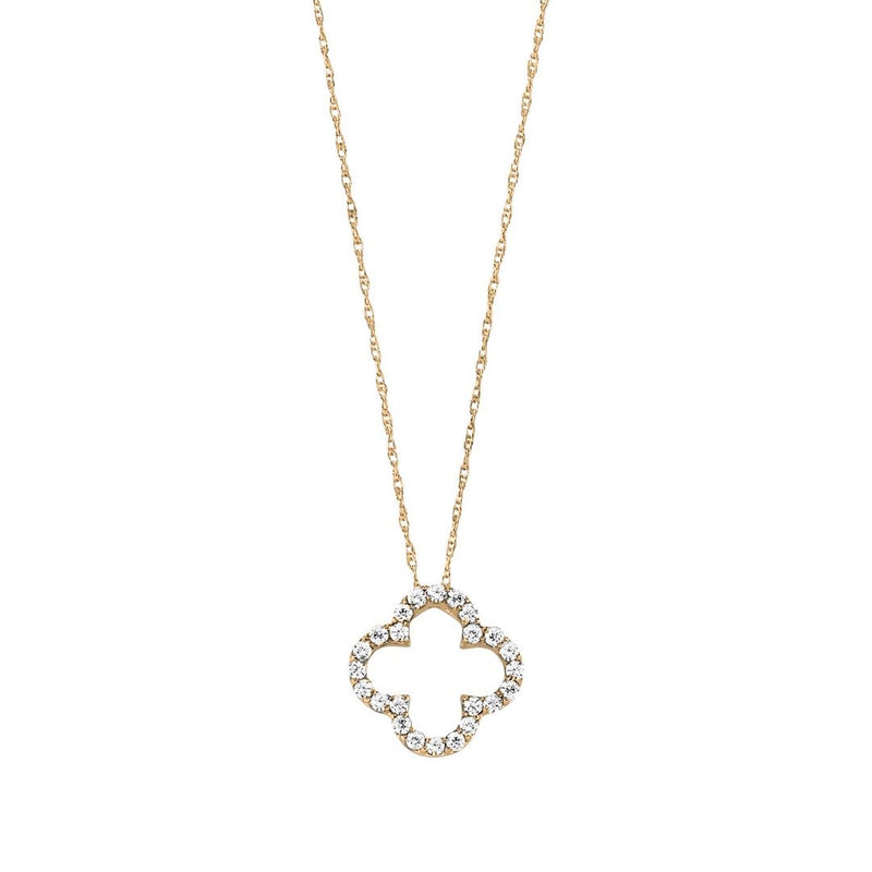 Diamond Encrusted Quatrefoil Cross Pendant