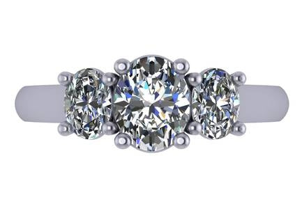 2.87 Carat TW Oval Lab Grown Ring