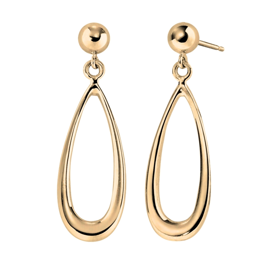 Classic All Gold Dangle Loop Earrings