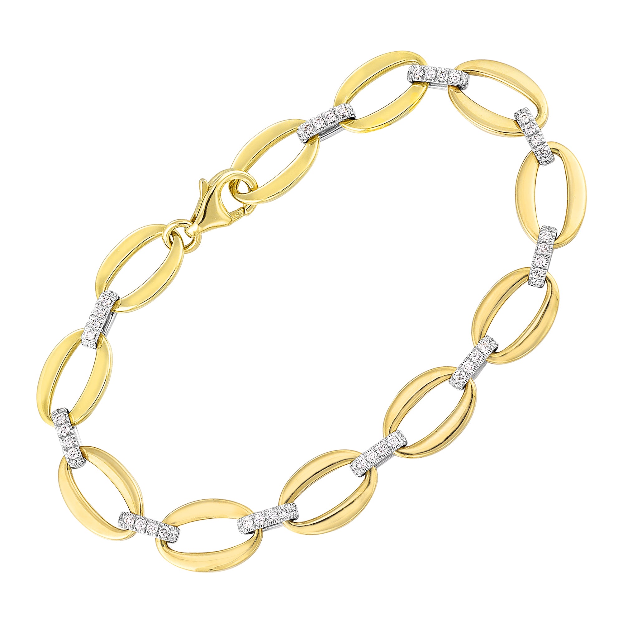 14Kt White Yellow Gold Diamond 1/2Ctw Bracelet - BC10504-4YWC