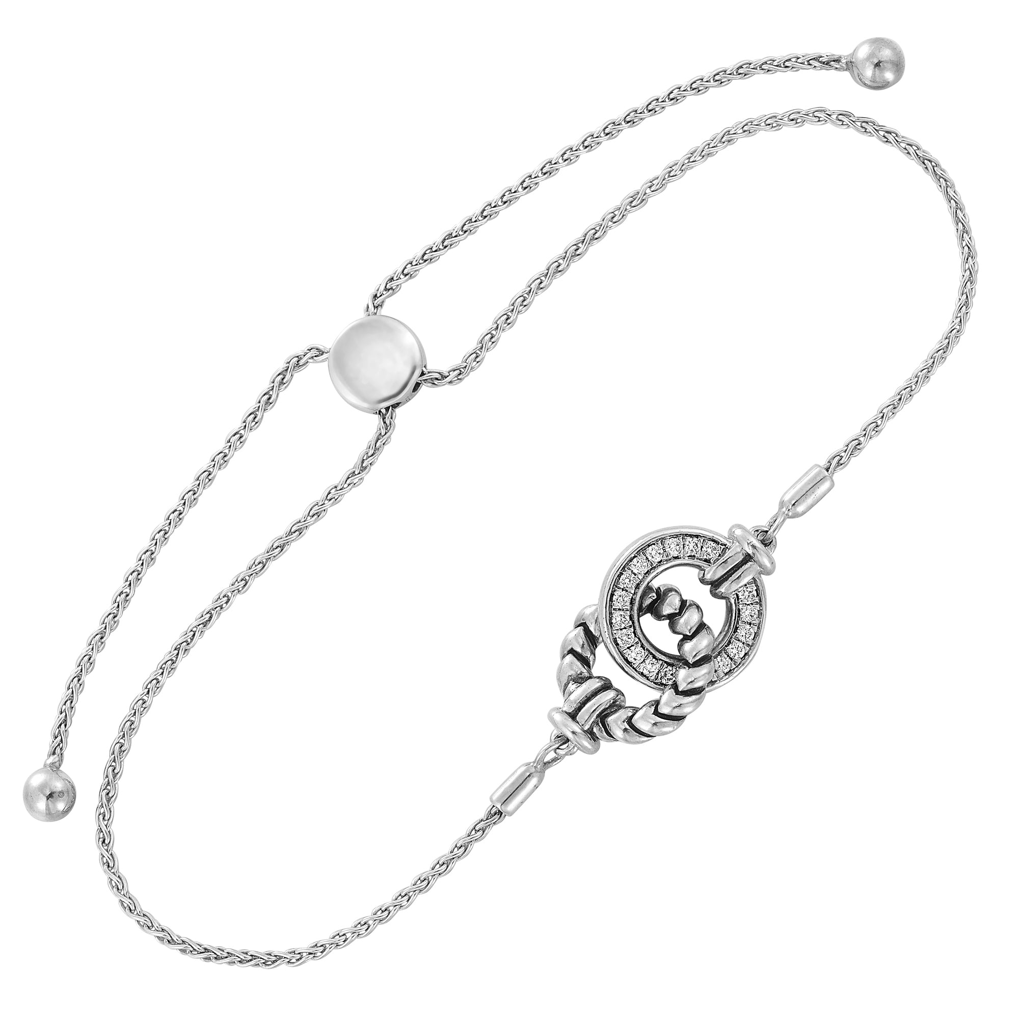 Silver White Diamond 1/6Ctw Bracelet - BCT06907-SSB