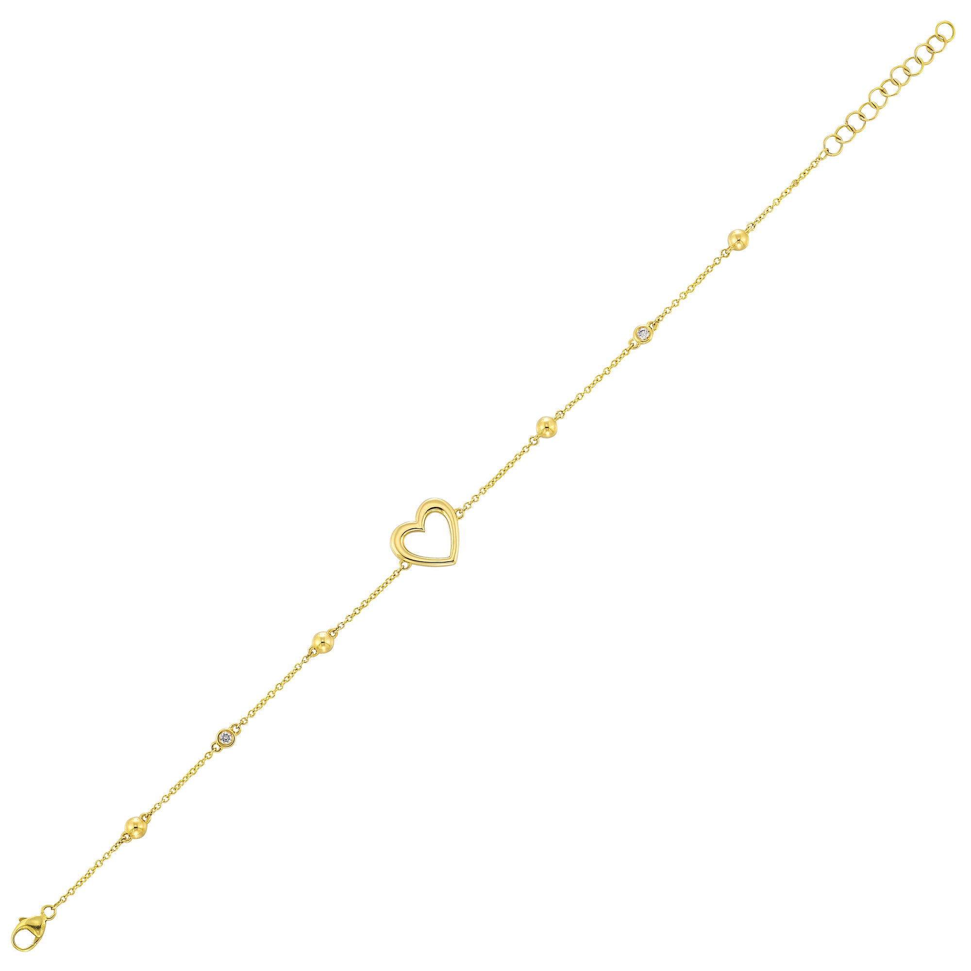 14Kt Yellow Gold Diamond 1/20Ctw Bracelet - BCT06943-4YB