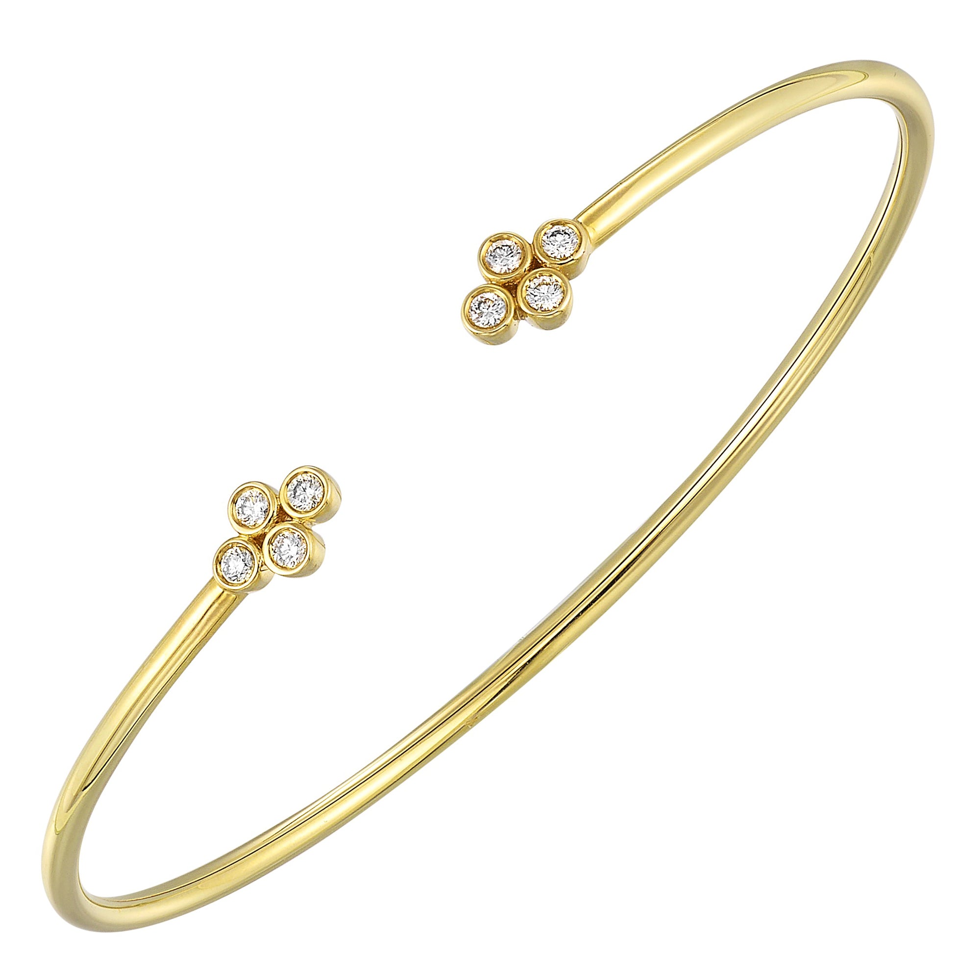 14Kt Yellow Gold Diamond 1/5Ctw Bangle - BG09522-4YB