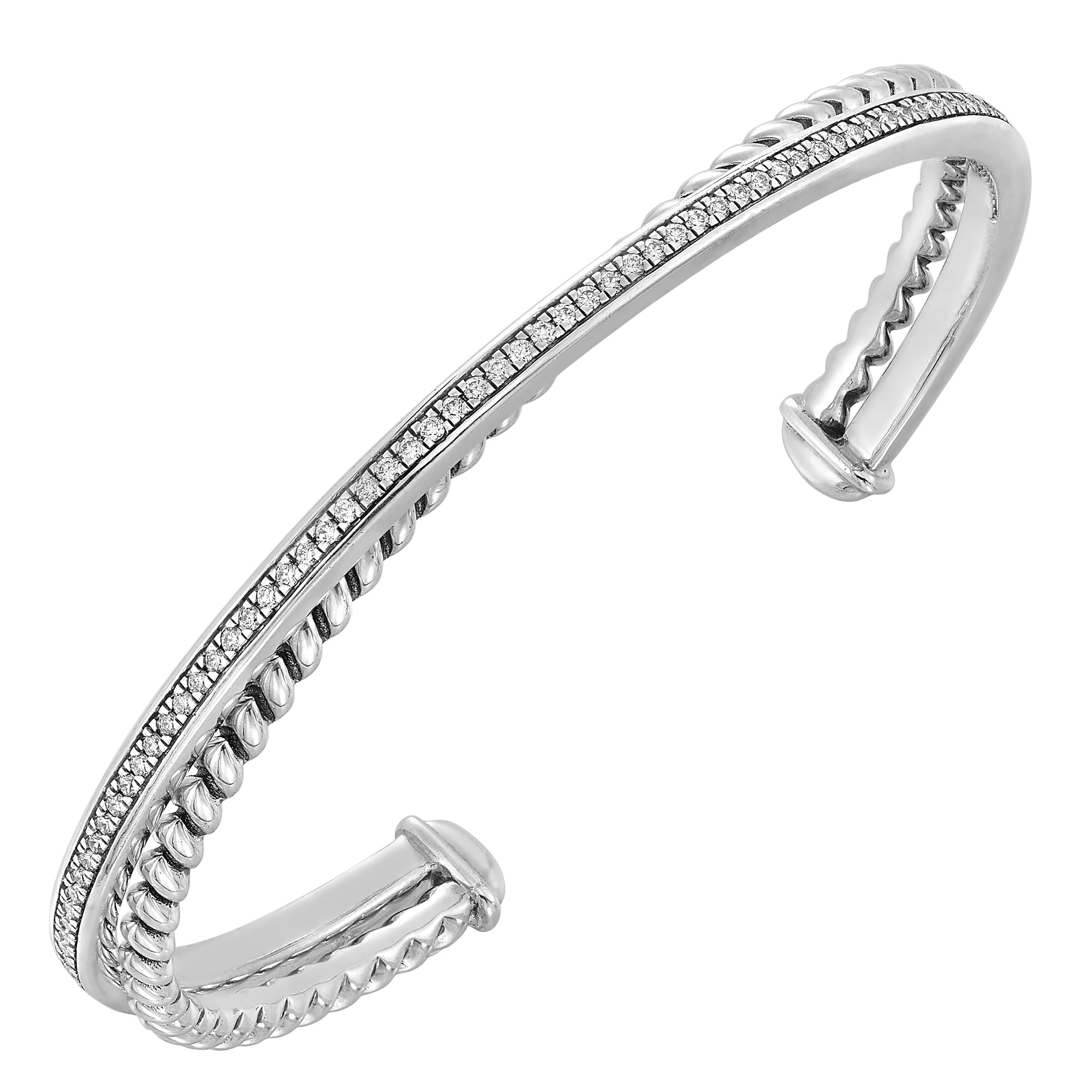Silver Diamond 1/2Ctw Bangle - BG09646-SSWB