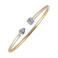 14Kt Yellow White Gold Diamond 1/5Ctw Bangle - BG10104-4YWC
