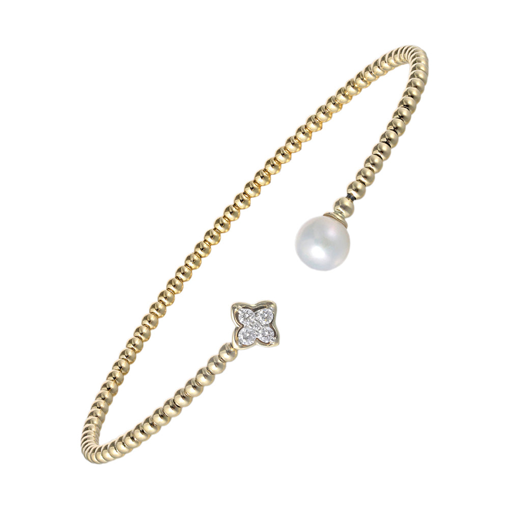 14Kt Yellow Gold Diamond 1/10Ctw Bangle - BG10105-4YC