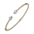 14Kt White Yellow Gold Diamond 1/5Ctw Bangle - BG10108-4YWC