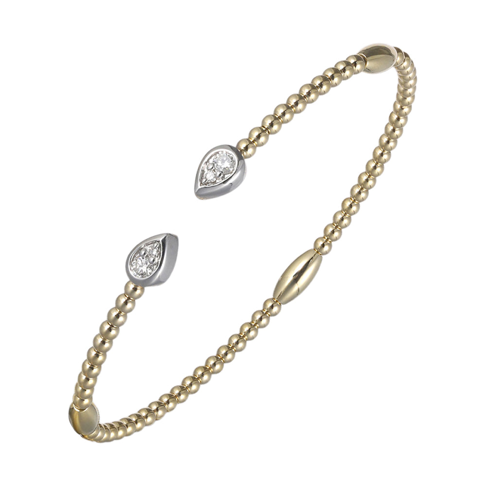 14Kt White Yellow Gold Diamond 1/5Ctw Bangle - BG10108-4YWC
