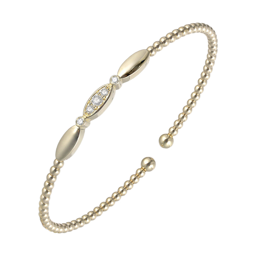 14Kt Yellow Gold Diamond 1/6Ctw Bangle - BG10109-4YC