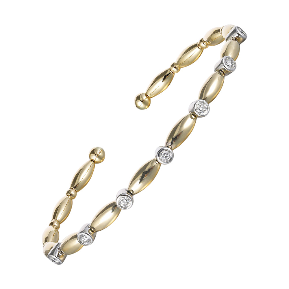 14Kt White Yellow Gold Diamond 1/3Ctw Bangle - BG10110-4YWC