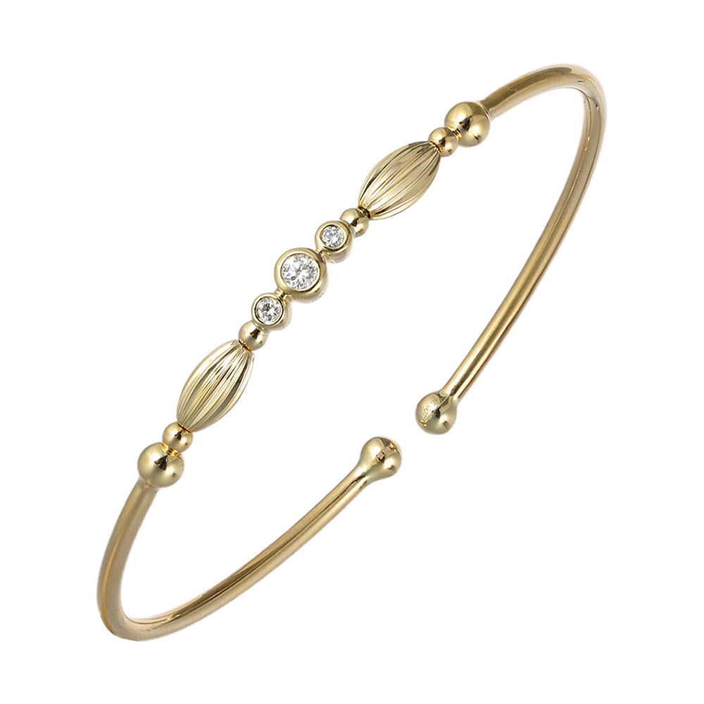 14Kt Yellow Gold Diamond 1/8Ctw Bangle - BG10112-4YC