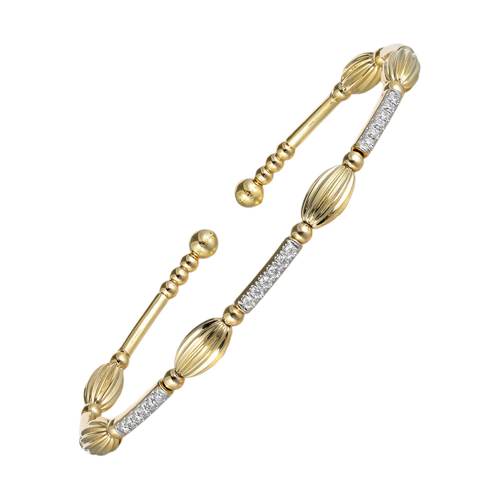 14Kt Yellow Gold Diamond 1/7Ctw Bangle - BG10113-4YC