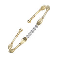 14Kt White Yellow Gold Diamond 1/8Ctw Bangle - BG10114-4YWC