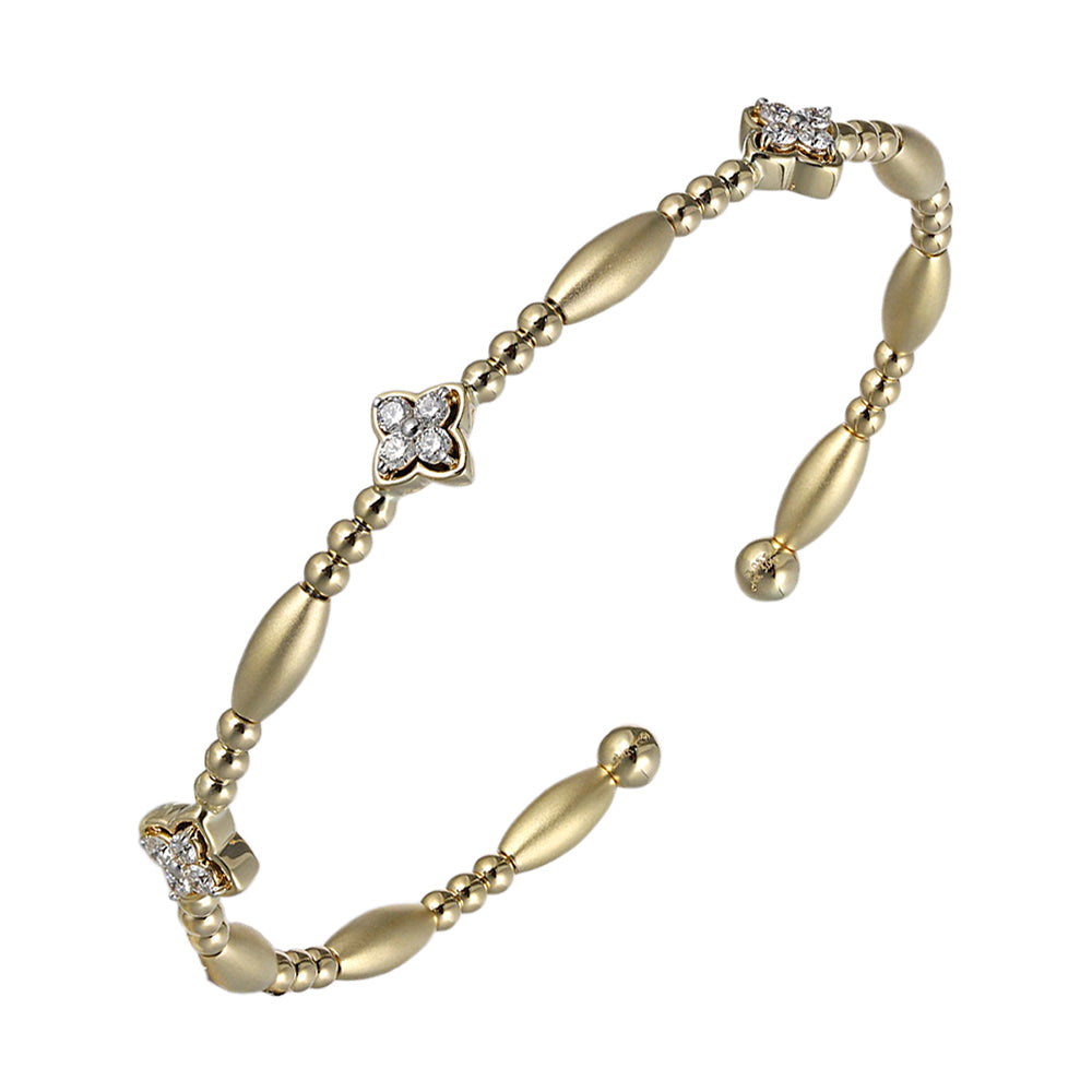 14Kt Yellow Gold Diamond 1/3Ctw Bangle - BG10118-4YC