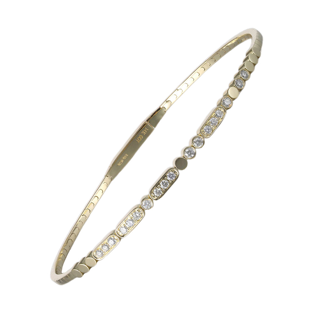 14Kt Yellow Gold Diamond 1/3Ctw Bangle - BG10119-4YC