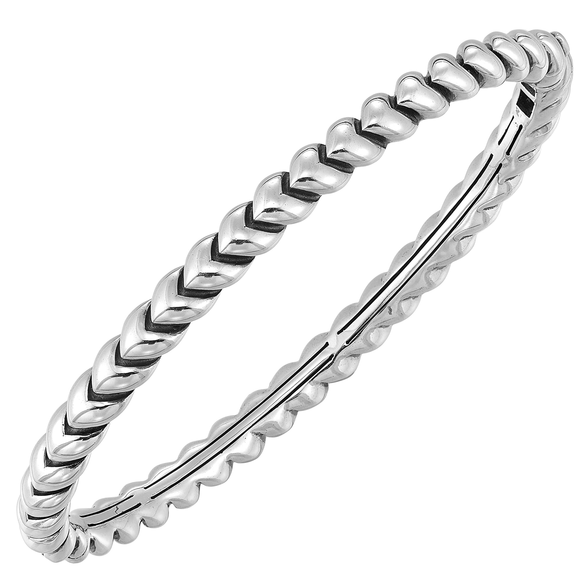 Gold Silver White Bangle - BG10120-SS4W