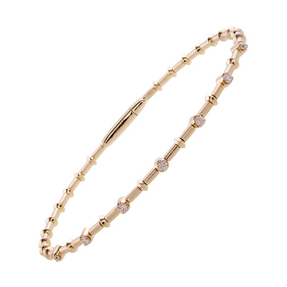 14Kt White Yellow Gold Diamond 1/5Ctw Bangle - BG10124-4WYB