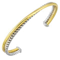 Gold Silver White Yellow Bangle - BG10126-SS4Y