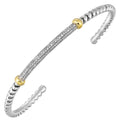 Gold Silver White Yellow Diamond 1/4Ctw Bangle - BG10143-SS4YSC