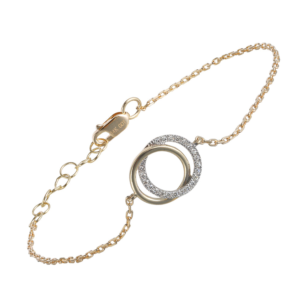 14Kt Yellow Gold Diamond 1/15Ctw Bracelet - BRM30096-4YSC