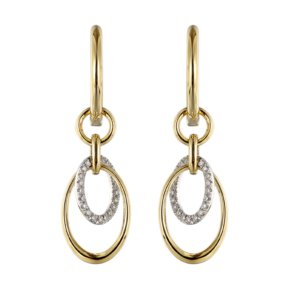 14Kt White Yellow Gold Diamond 1/10Ctw Earring - ER11377-4YWSC