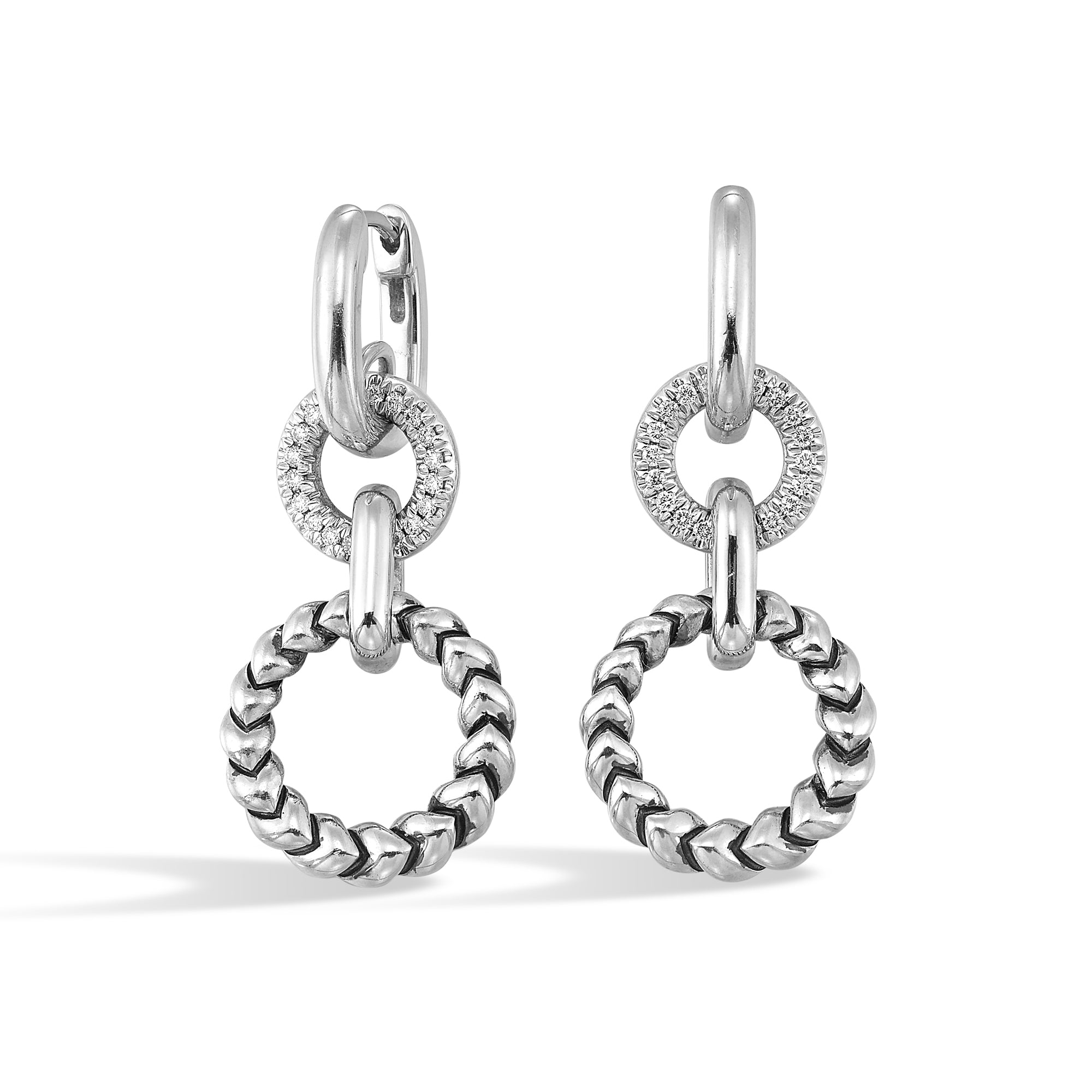 Gold Silver White Yellow Diamond 1/4Ctw Earring - ER43522-SS1YB