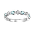 Aquamarine & Diamond Stackable Ring