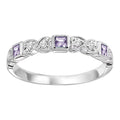 SYN Alexandrite & Diamond Stackable Ring