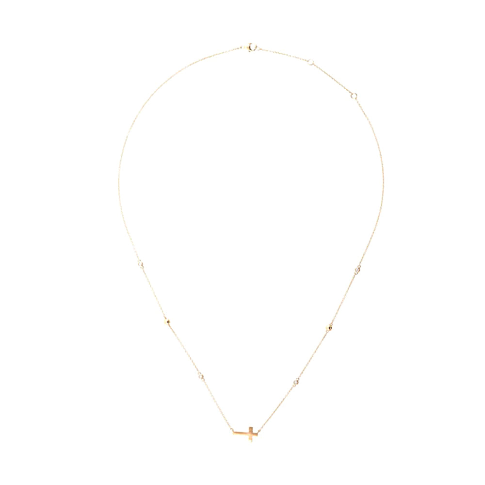 14Kt Yellow Gold Diamond 1/20Ctw Necklace - NCT06764-4YB