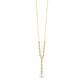 14Kt Yellow Gold Diamond 1/3Ctw & Pearl Necklace - NK10580-4YCPL