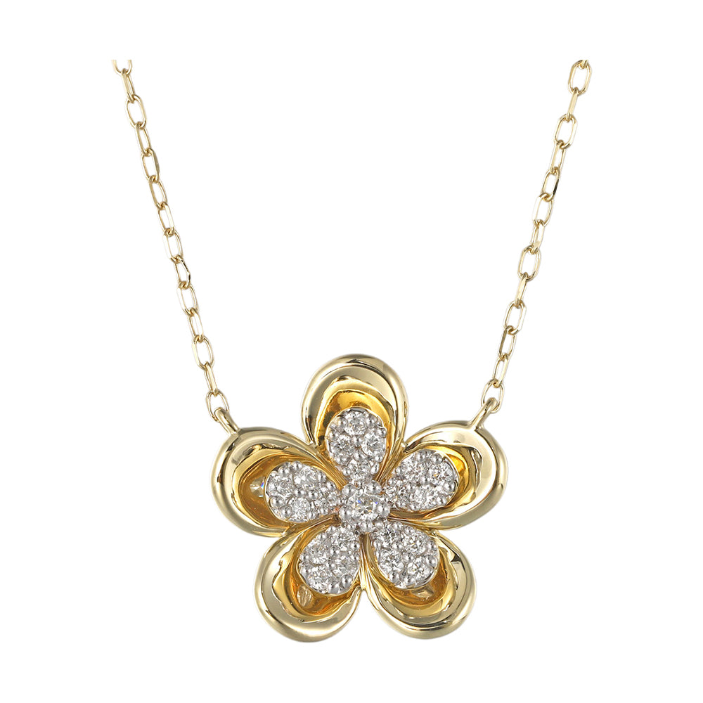 14Kt Yellow Gold Diamond 1/6Ctw Necklace - NK10615-4YC