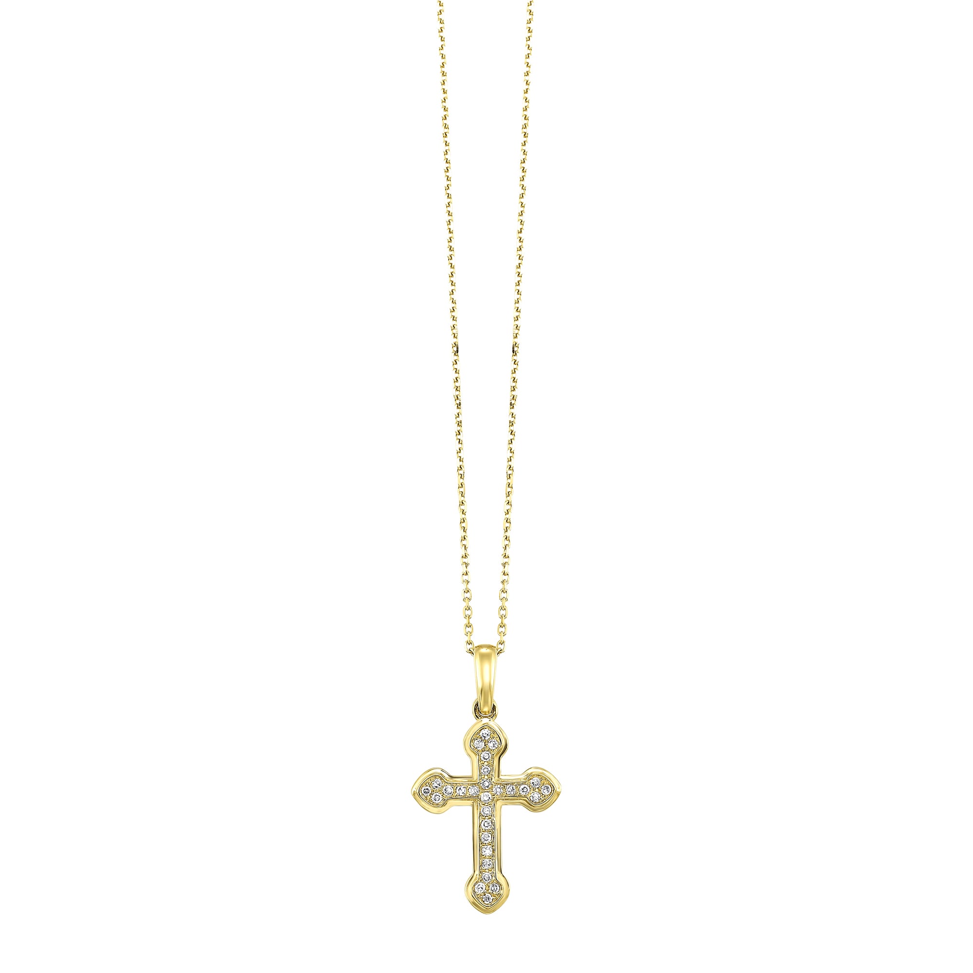 14Kt Yellow Gold Diamond 1/12Ctw Pendant - PD10896-4YSC