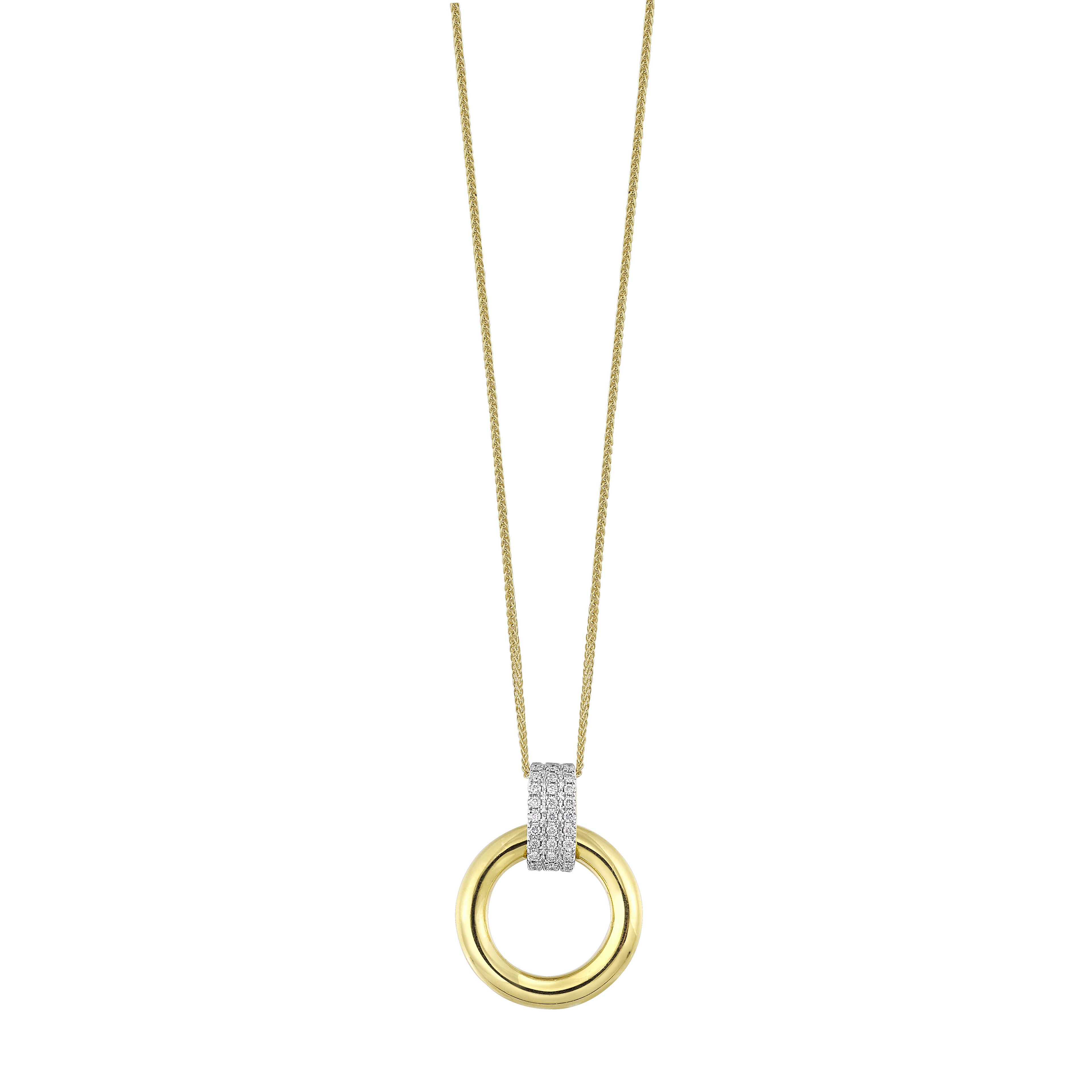 14Kt Yellow Gold Diamond 1/12Ctw Pendant - PD10975-4YC