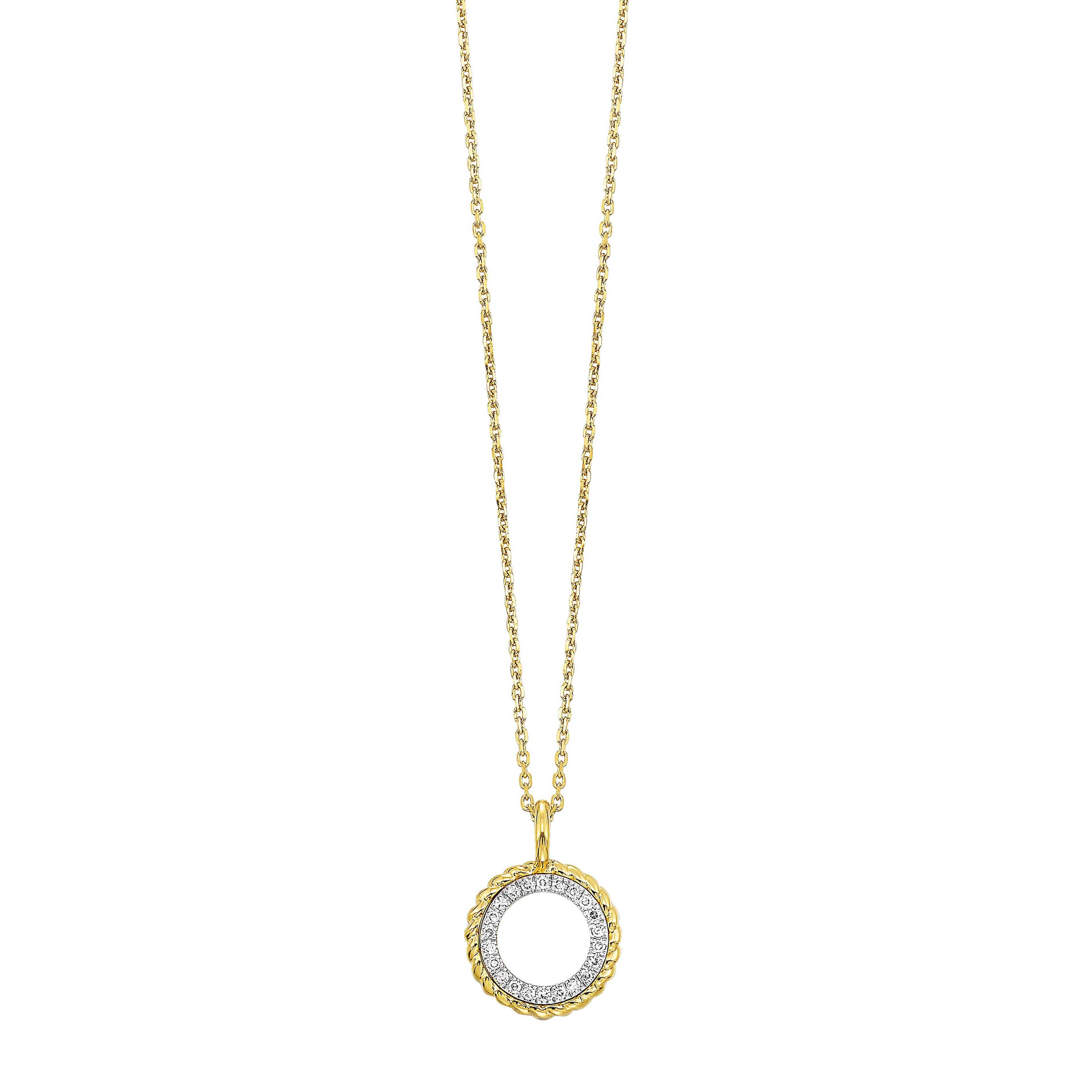 14Kt Yellow Gold Diamond 1/20Ctw Pendant - PD10997-4YB