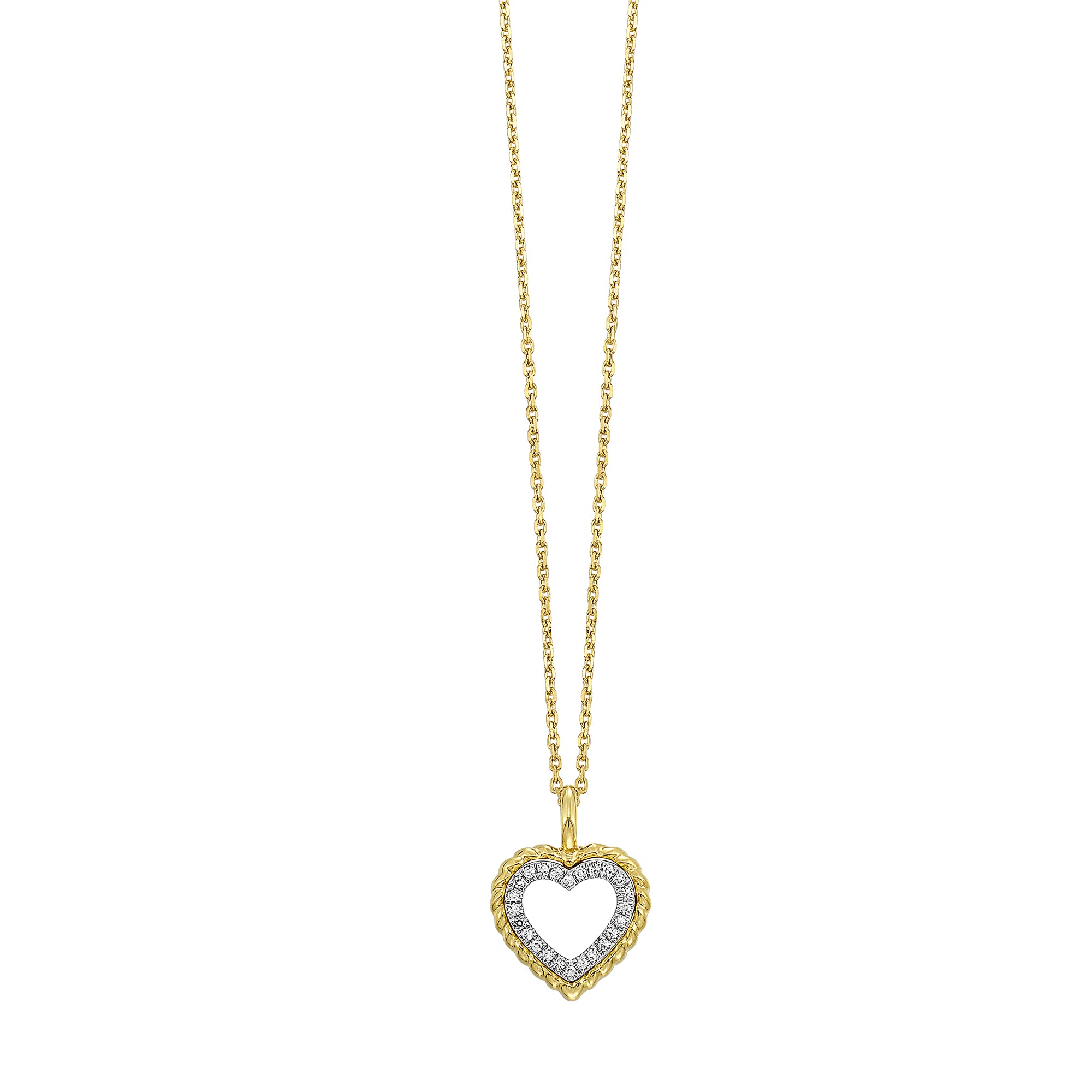14Kt Yellow Gold Diamond 1/20Ctw Pendant - PD10998-4YB