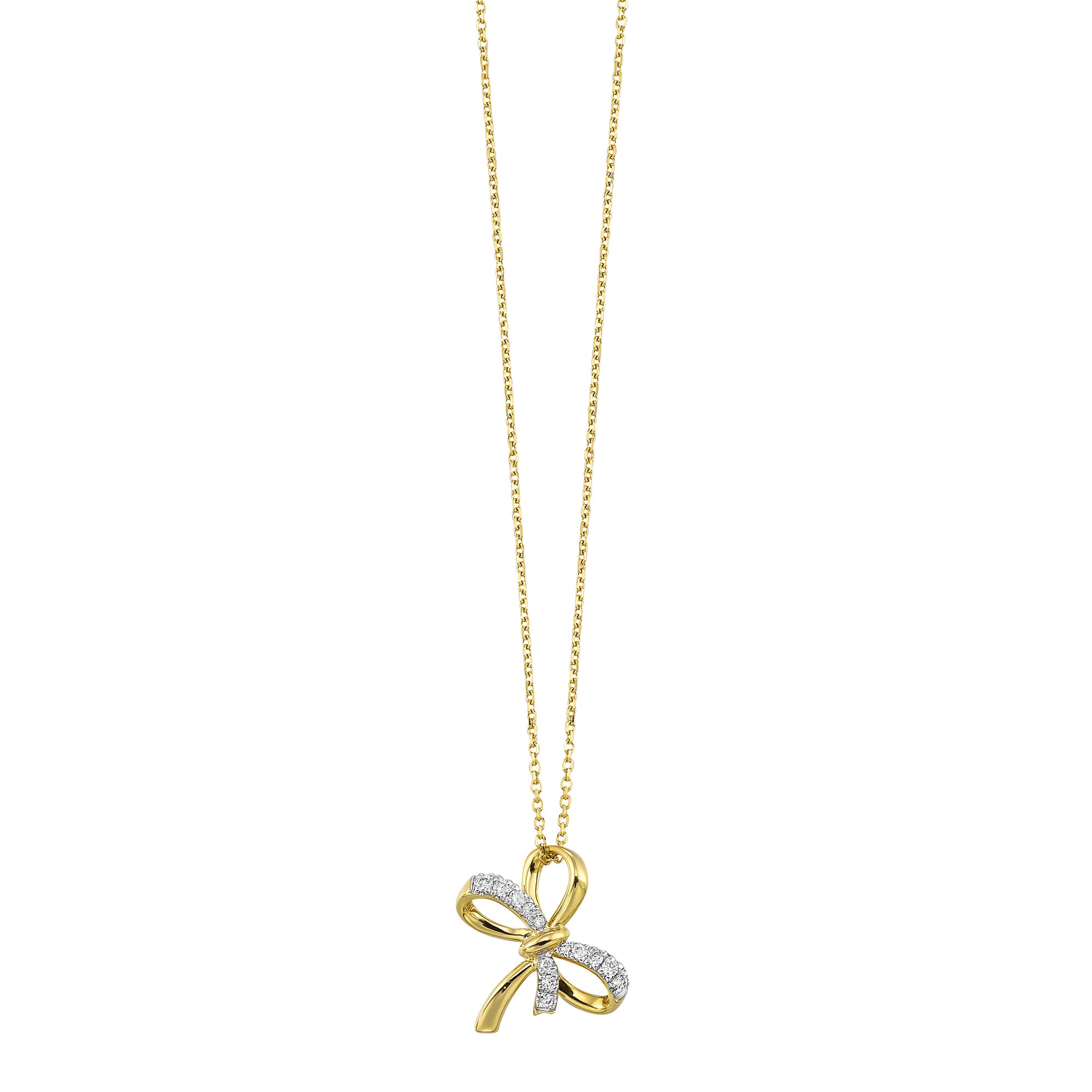 14Kt Yellow Gold Diamond 1/10Ctw Pendant - PD11240-4YC