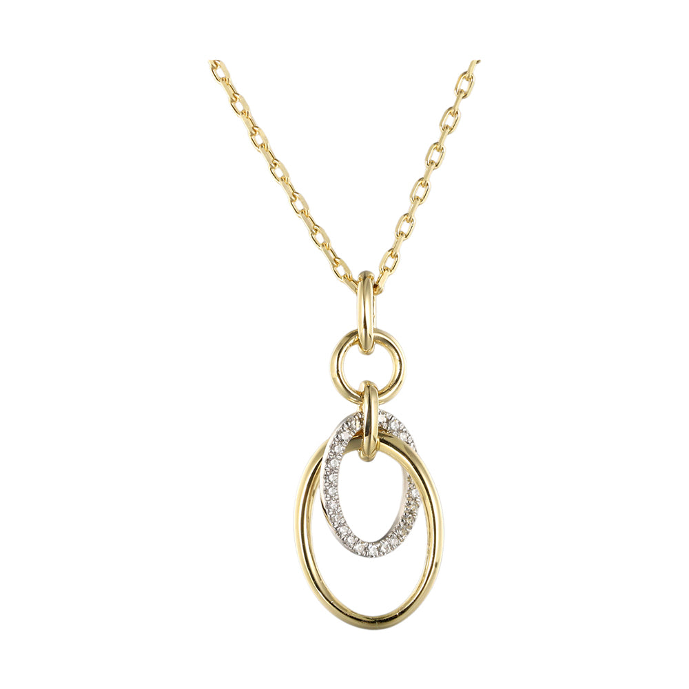 14Kt White Yellow Gold Diamond 1/10Ctw Pendant - PD11425-4YWSC