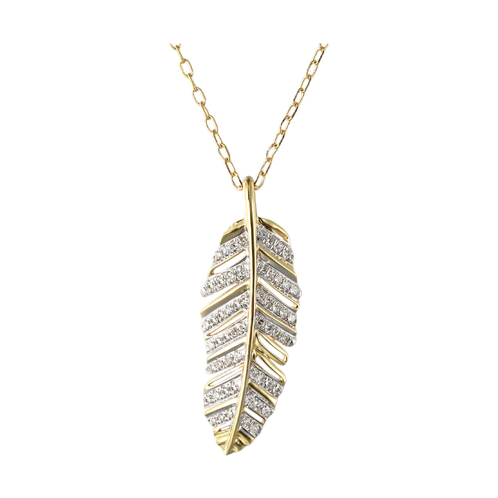 14Kt Yellow Gold Diamond 1/10Ctw Pendant - PD11430-4YSC