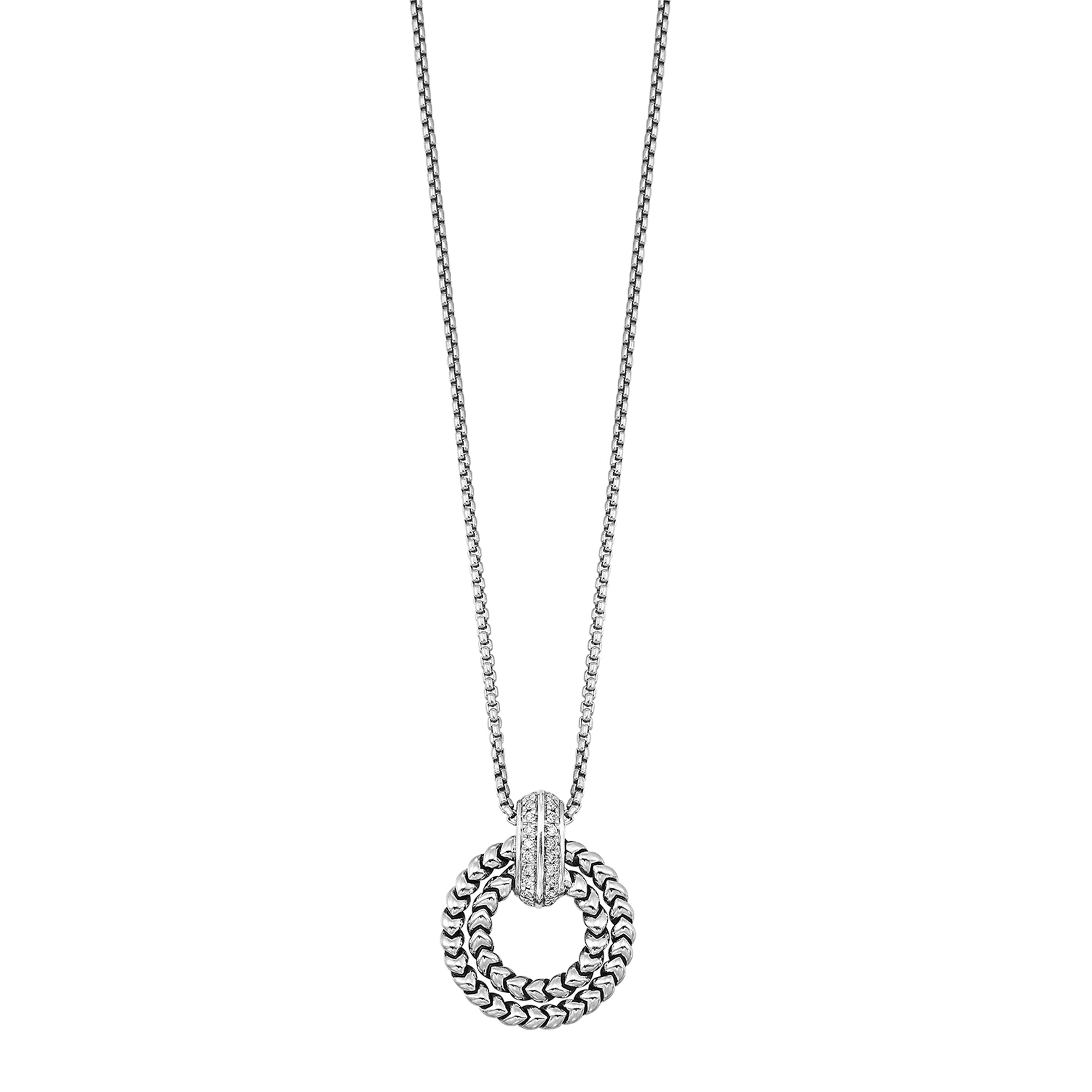 Silver White Diamond 1/10Ctw Pendant - PD46061-SSB