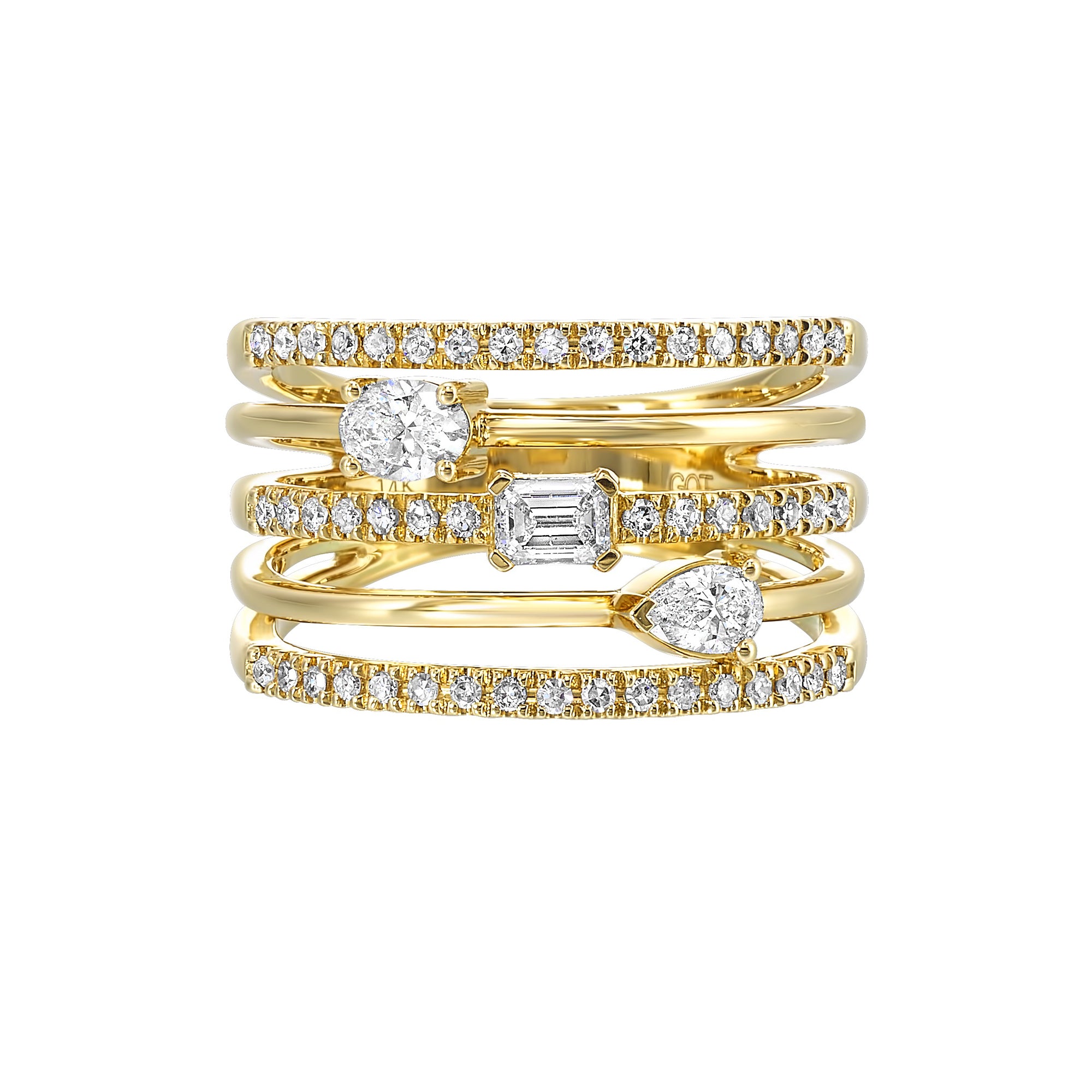 14Kt Yellow Gold Diamond 3/4Ctw Ring - RG12327-4YCSC