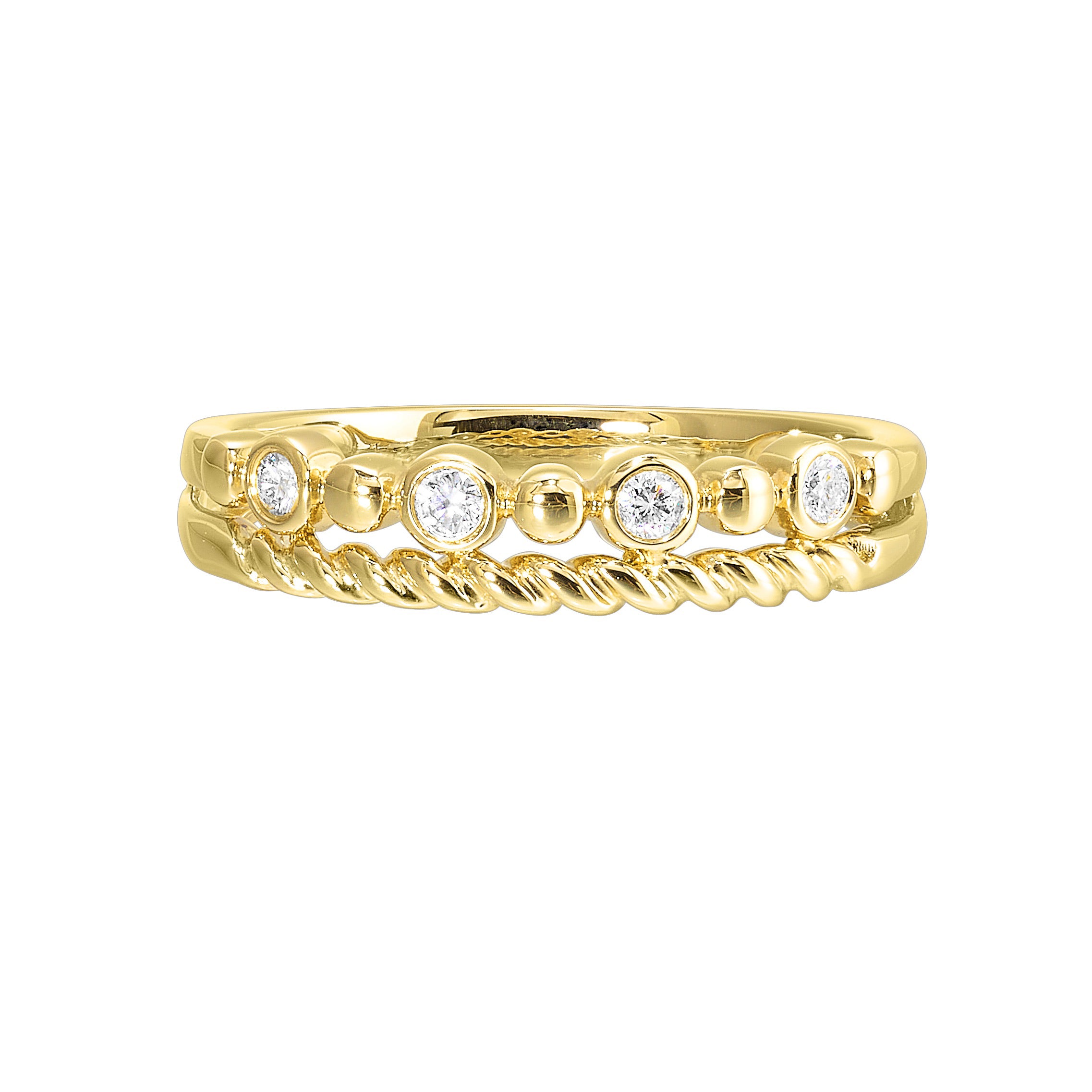 14Kt Yellow Gold Diamond 1/10Ctw Ring - RG13538-4YC