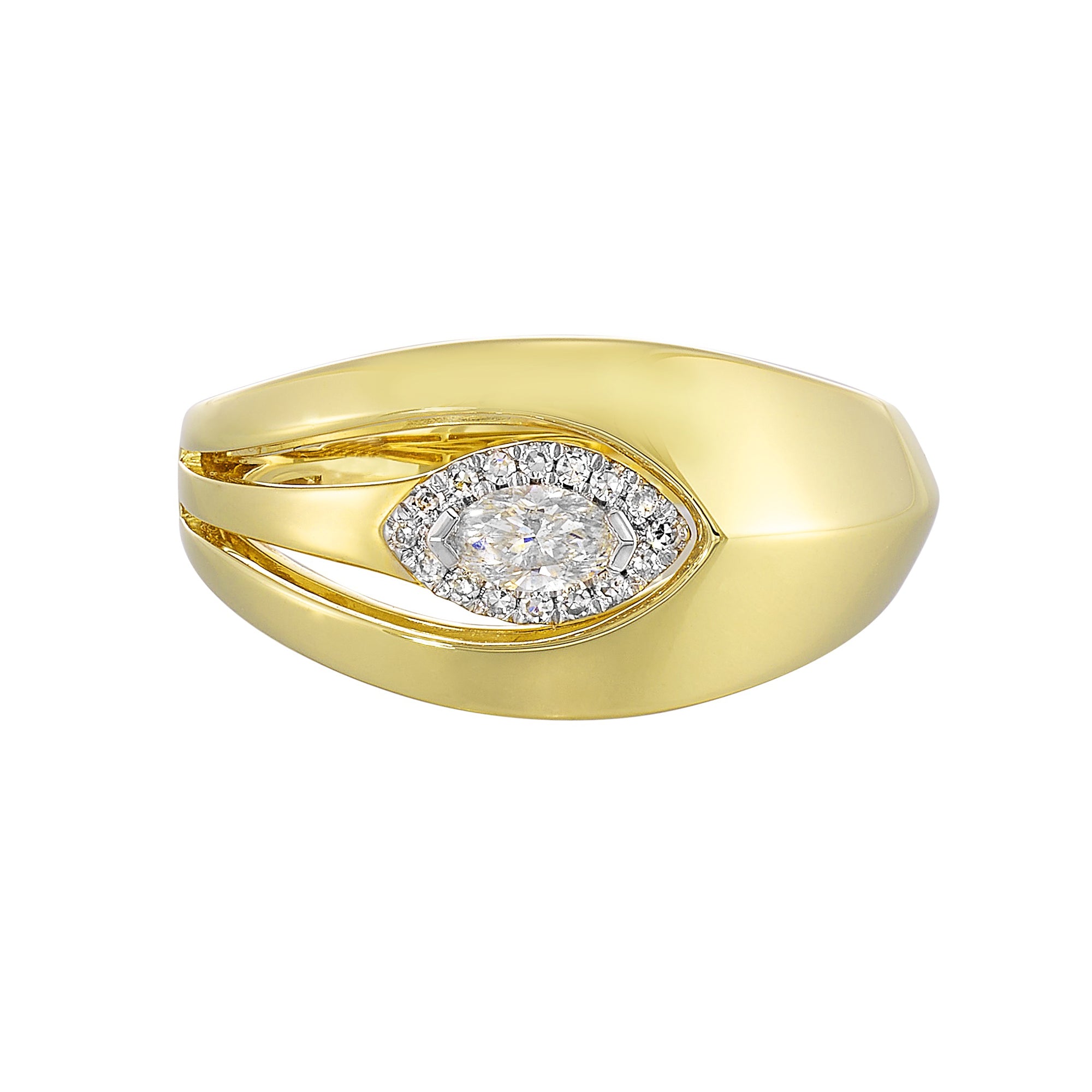14Kt Yellow Gold Diamond 1/5Ctw Ring - RG16136-4YC
